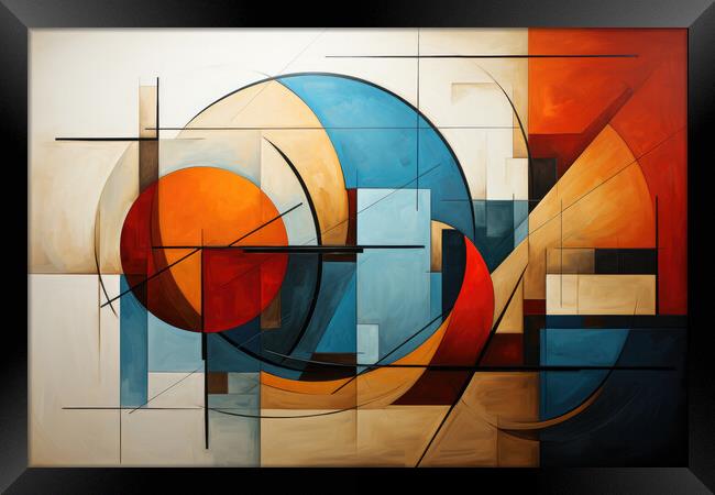 Cubist Inspiration Cubism-inspired abstract composition - abstra Framed Print by Erik Lattwein