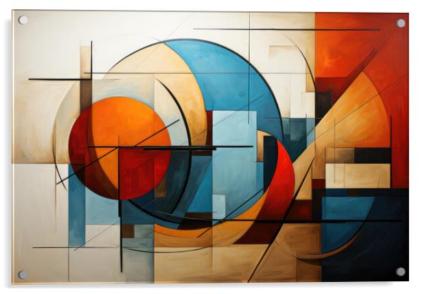 Cubist Inspiration Cubism-inspired abstract composition - abstra Acrylic by Erik Lattwein