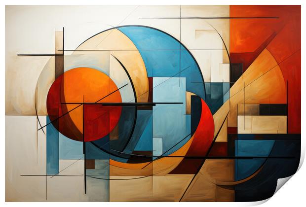 Cubist Inspiration Cubism-inspired abstract composition - abstra Print by Erik Lattwein