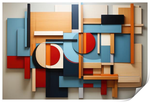 Cubist Inspiration Cubism-inspired abstract composition - abstra Print by Erik Lattwein
