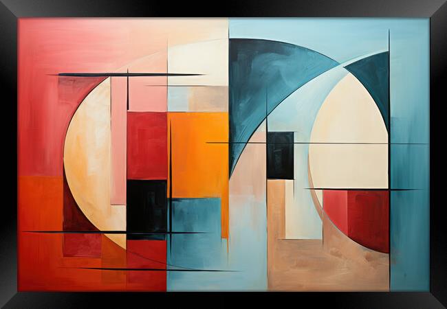 Cubist Inspirations Abstract composition - abstract background c Framed Print by Erik Lattwein
