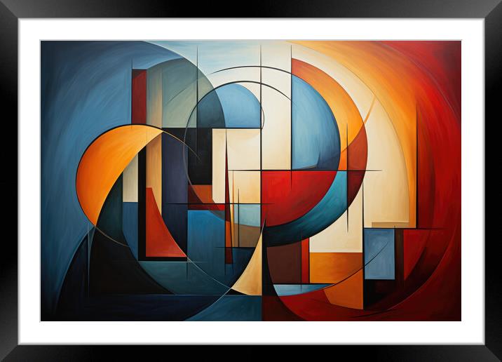 Cubist Inspirations Abstract composition - abstract background c Framed Mounted Print by Erik Lattwein