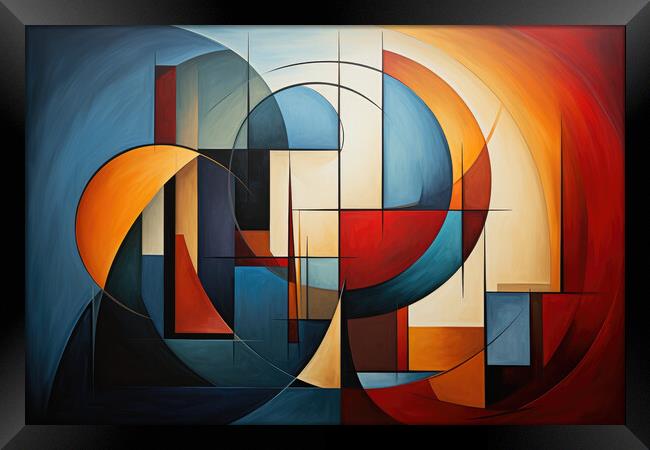 Cubist Inspirations Abstract composition - abstract background c Framed Print by Erik Lattwein
