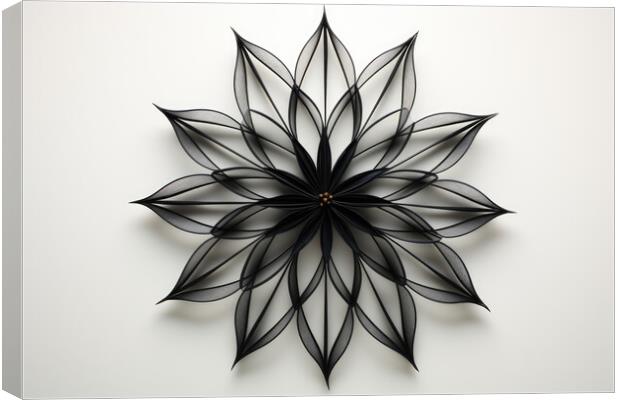 Delicate BW Symmetry Minimalist symmetrical designs - abstract b Canvas Print by Erik Lattwein