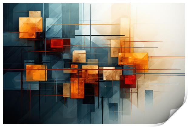 Digital Harmony Abstract digital artwork - abstract background c Print by Erik Lattwein