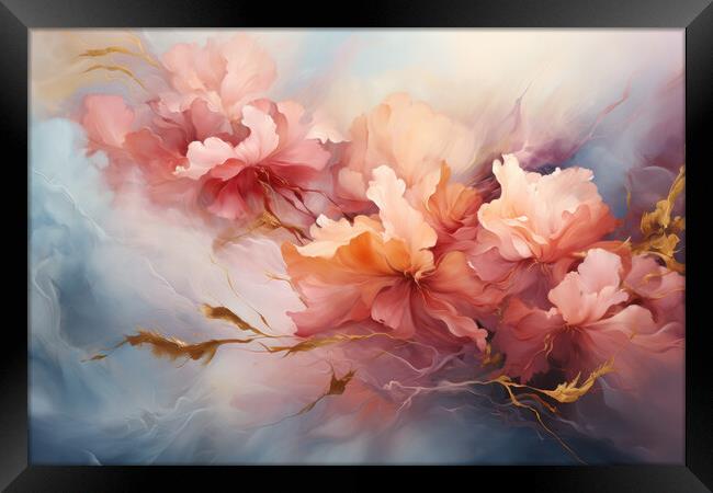 Dreamy Ethereal Landscapes Abstract painting - abstract backgrou Framed Print by Erik Lattwein