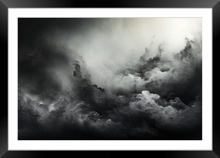Dynamic BW Textures Minimalistic abstract - abstract background  Framed Mounted Print by Erik Lattwein
