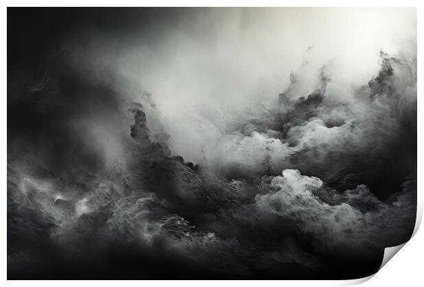 Dynamic BW Textures Minimalistic abstract - abstract background  Print by Erik Lattwein
