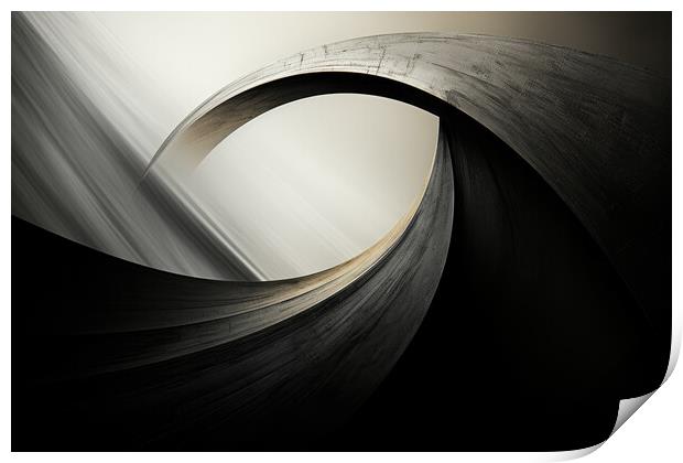 Dynamic BW Textures Minimalistic abstract - abstract background  Print by Erik Lattwein