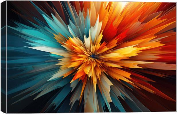 Dynamic Energy Burst Abstract composition - abstract background  Canvas Print by Erik Lattwein