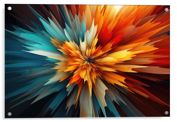 Dynamic Energy Burst Abstract composition - abstract background  Acrylic by Erik Lattwein