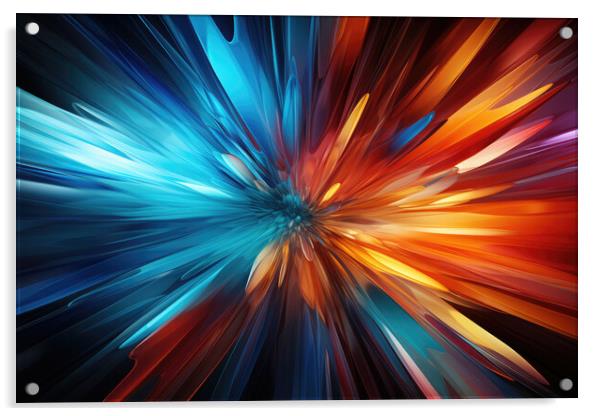 Dynamic Energy Burst Abstract composition - abstract background  Acrylic by Erik Lattwein