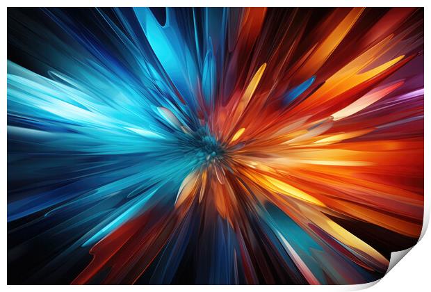 Dynamic Energy Burst Abstract composition - abstract background  Print by Erik Lattwein