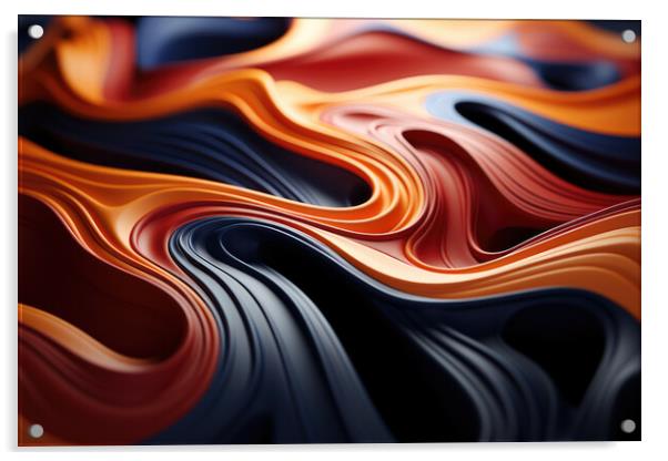 Dynamic Organic Flow Fluid abstract patterns  - abstract backgro Acrylic by Erik Lattwein