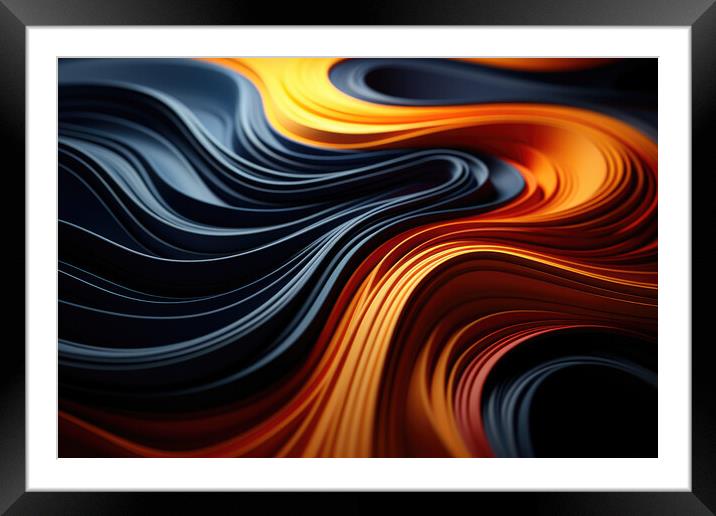 Dynamic Organic Flow Fluid abstract patterns  - abstract backgro Framed Mounted Print by Erik Lattwein