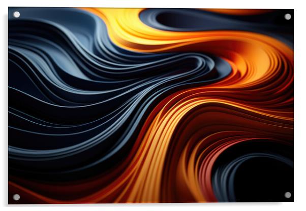 Dynamic Organic Flow Fluid abstract patterns  - abstract backgro Acrylic by Erik Lattwein