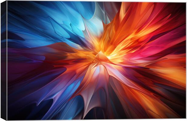 Dynamic Energy Burst Abstract composition - abstract background  Canvas Print by Erik Lattwein