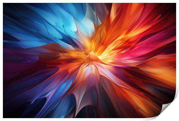 Dynamic Energy Burst Abstract composition - abstract background  Print by Erik Lattwein