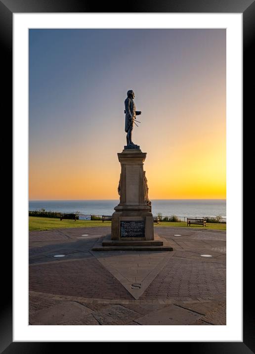 James Cook Monument Whitby Framed Mounted Print by Steve Smith