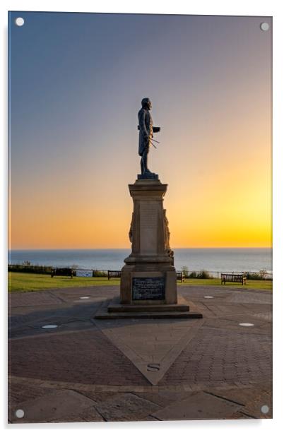 James Cook Monument Whitby Acrylic by Steve Smith
