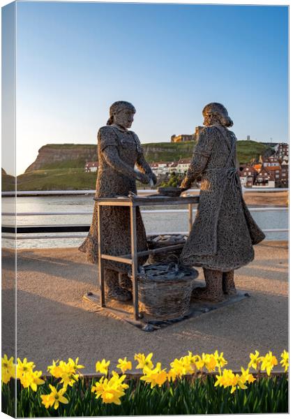 Whitby Herring Girls Canvas Print by Steve Smith