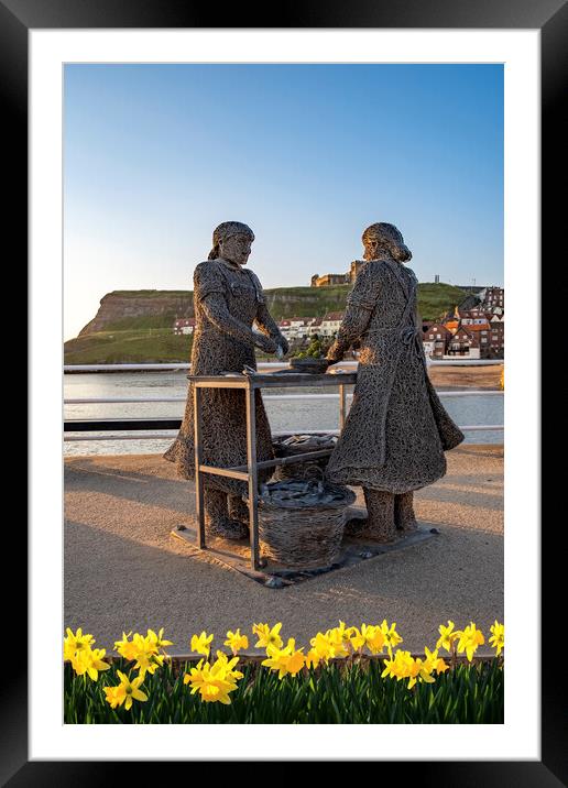 Whitby Herring Girls Framed Mounted Print by Steve Smith