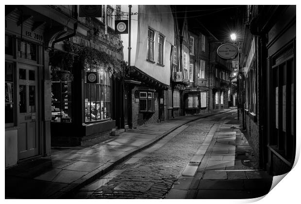 The Shambles, York at night Print by Paul Cayton