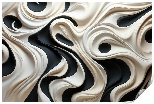 Dynamic Organic Flow Fluid abstract patterns  - abstract backgro Print by Erik Lattwein