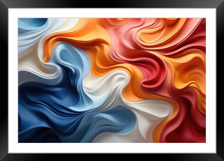 Dynamic Organic Flows Fluid abstract patterns - abstract backgro Framed Mounted Print by Erik Lattwein