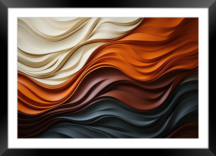Earthy Harmony Abstract patterns with earthy shades - abstract b Framed Mounted Print by Erik Lattwein