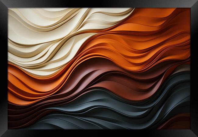 Earthy Harmony Abstract patterns with earthy shades - abstract b Framed Print by Erik Lattwein