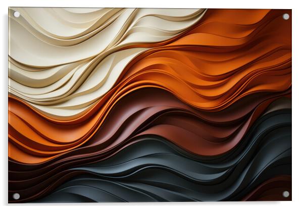 Earthy Harmony Abstract patterns with earthy shades - abstract b Acrylic by Erik Lattwein