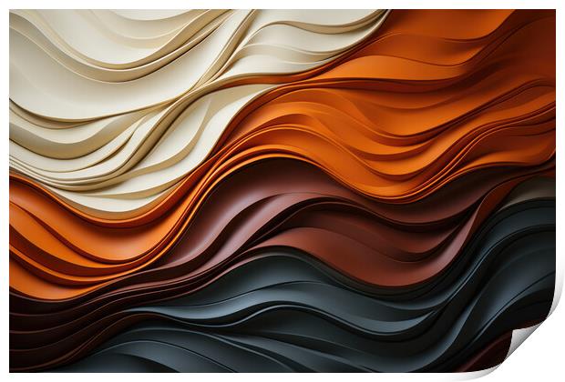 Earthy Harmony Abstract patterns with earthy shades - abstract b Print by Erik Lattwein