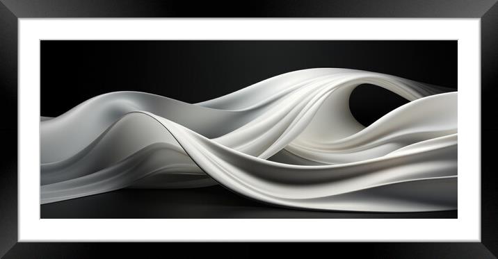 Elegance in Motion Dynamic lines and forms - abstract background Framed Mounted Print by Erik Lattwein