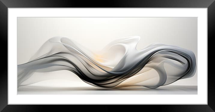 Elegance in Motion Dynamic lines and forms - abstract background Framed Mounted Print by Erik Lattwein