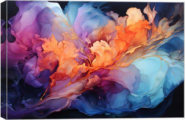 Elegant Fluid Acrylics - abstract background composition Canvas Print by Erik Lattwein