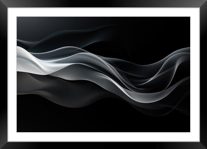 Elegant Monochrome Abstract art with elegant forms - abstract ba Framed Mounted Print by Erik Lattwein