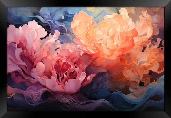 Ethereal Dreamscapes Abstract painting - abstract background com Framed Print by Erik Lattwein