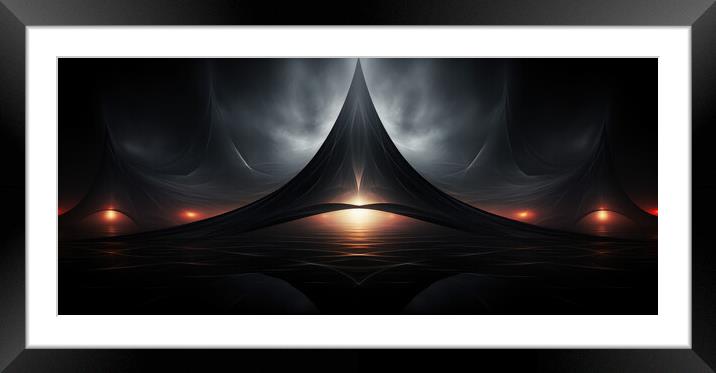 Ethereal Symmetry Abstract patterns - abstract background compos Framed Mounted Print by Erik Lattwein