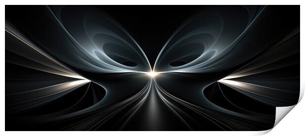 Fluidic Symmetrical Flow Fluid lines and shapes - abstract backg Print by Erik Lattwein