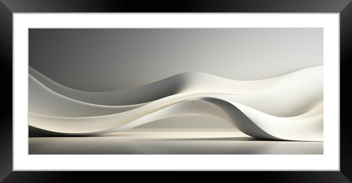 Fluidic Tranquility Fluid lines and shapes - abstract background Framed Mounted Print by Erik Lattwein