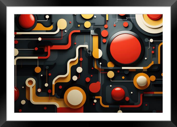 Futuristic Abstraction Abstract patterns - abstract background c Framed Mounted Print by Erik Lattwein