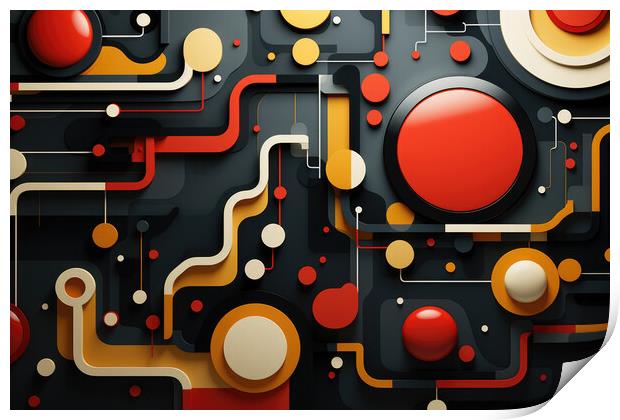 Futuristic Abstraction Abstract patterns - abstract background c Print by Erik Lattwein
