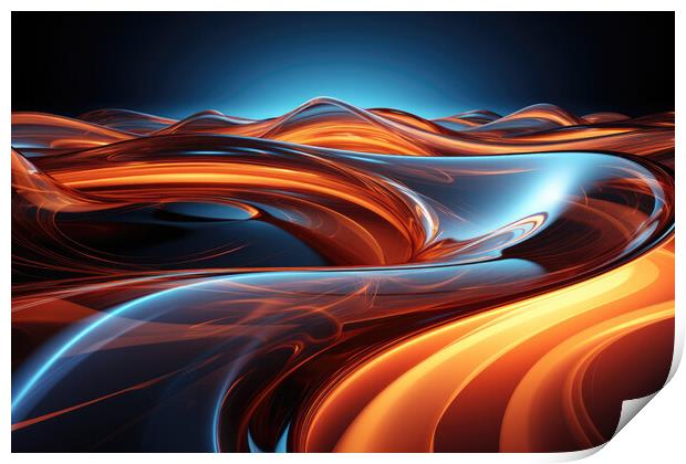 Futuristic Visions Abstract patterns - abstract background compo Print by Erik Lattwein