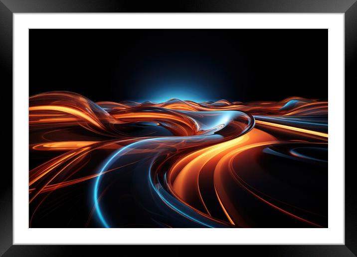 Futuristic Visions Abstract patterns - abstract background composition Framed Mounted Print by Erik Lattwein