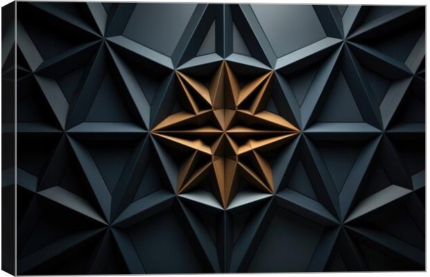 Geometric Harmony Symmetrical geometric shapes - abstract background composition Canvas Print by Erik Lattwein