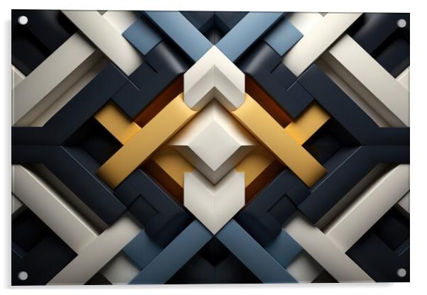 Geometric Harmony Symmetrical geometric shapes - abstract background composition Acrylic by Erik Lattwein