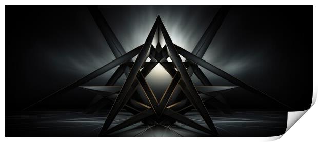 Harmonious Geometric Precision Symmetrical geometric - abstract background composition Print by Erik Lattwein