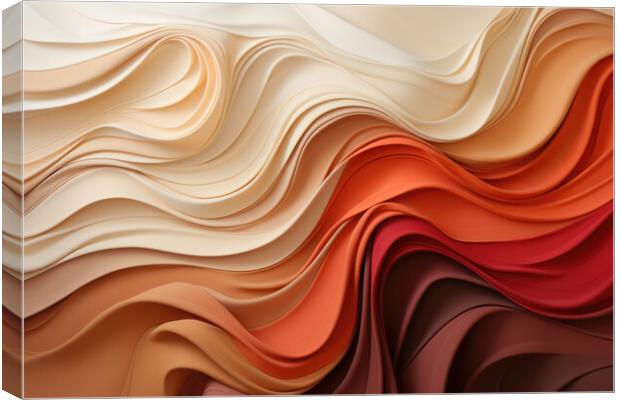 Harmony of Curves Smooth curves in earthy shades - abstract back Canvas Print by Erik Lattwein