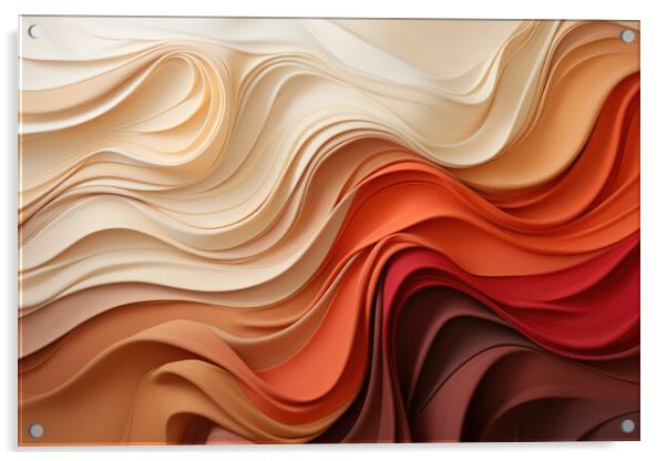 Harmony of Curves Smooth curves in earthy shades - abstract back Acrylic by Erik Lattwein